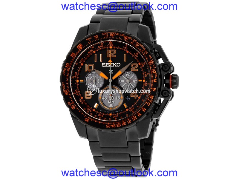 Seiko Prospex SSC277 Black-Plated Stainless Steel Quartz 44mm Mens Watch Seiko