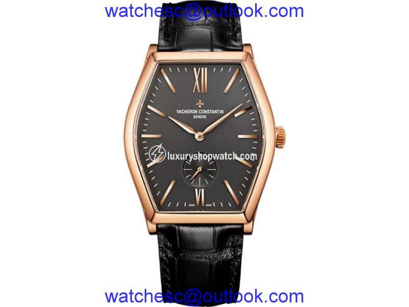 Vacheron Constantin Malte 82230/000R-9716 18K Rose Gold & Leather with Grey Dial 36.7mm Mens Watch Vacheron Constantin
