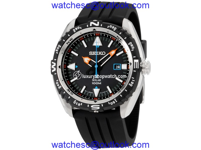 Seiko Prospex SNE423 Stainless Steel & Silicone Quartz 46mm Mens Watch Seiko