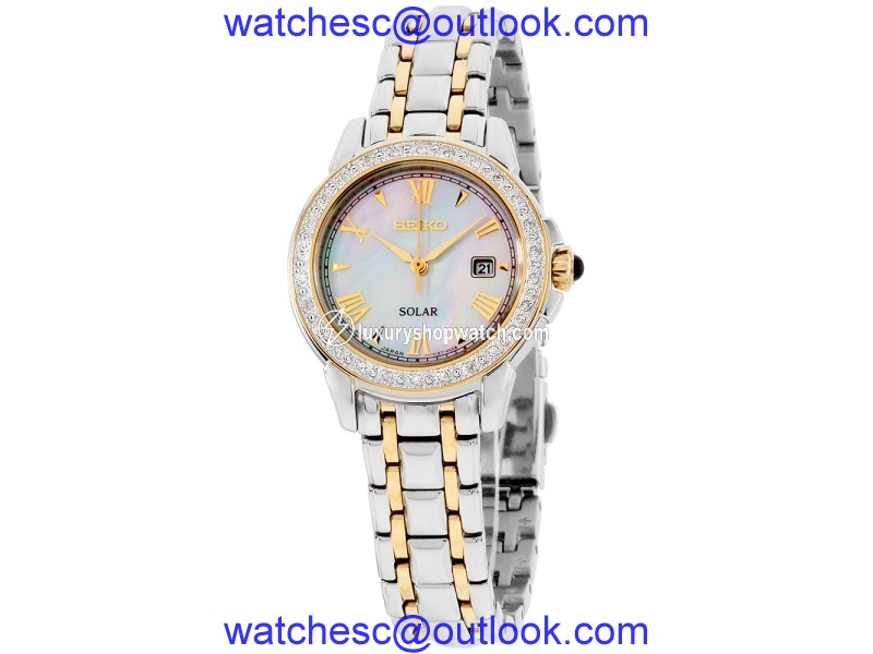 Seiko Le Grand Sport SUT170 Two Tone Stainless Steel with Mother of Pearl Dial 28mm Womens Watch Seiko
