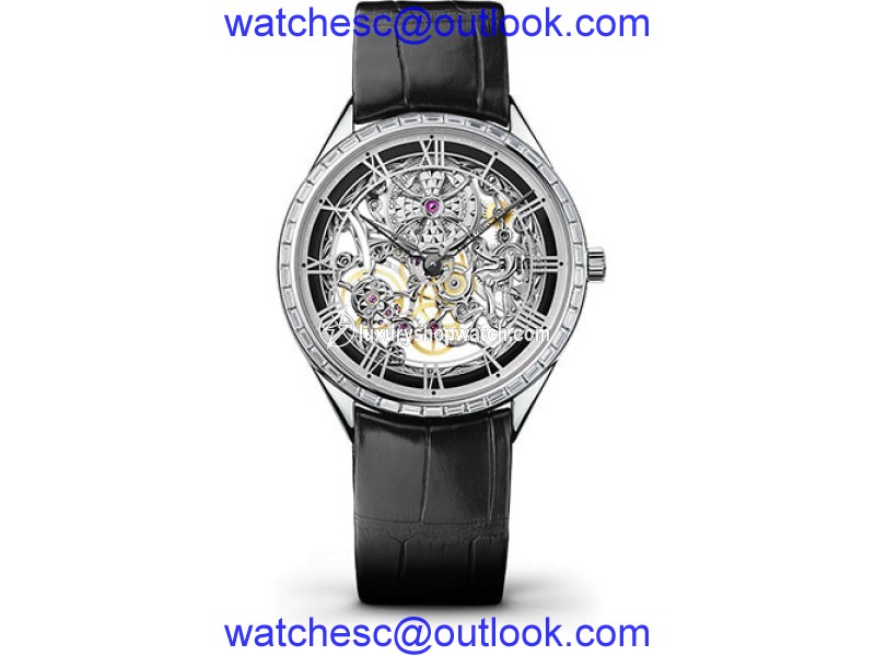 Vacheron Constantin Metiers d'Art 82020/000G-9924 18K White Gold & Leather with Skeleton Dial 40mm Mens Watch Vacheron Constantin