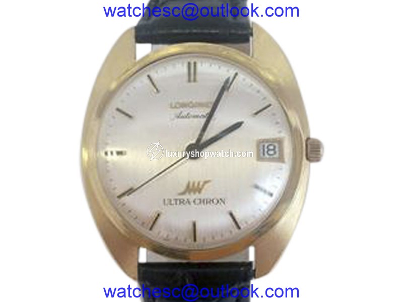 Longines Ultra-Chron 18K Yellow Gold Automatic Vintage 34.7mm Mens Watch Longines