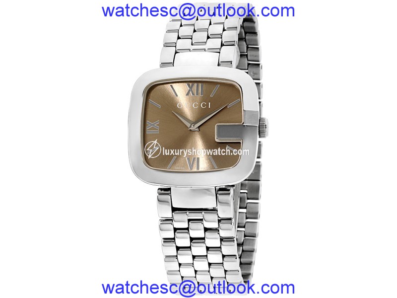 Gucci G YA125410 Stainless Steel Brown Dial Quartz 30mm Womens Watch Gucci