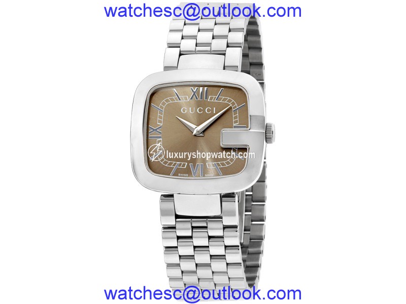 Gucci G-Gucci YA125413 Brown Dial Stainless Steel 32mm Womens Watch Gucci