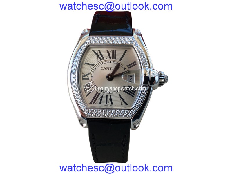 Cartier Roadster WE500260 White Gold & Diamond Bezel Quartz 36mm Womens Watch Cartier