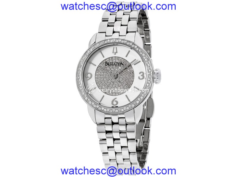 Bulova 96R184 Stainless Steel with Diamond Quartz 32mm Womens Watch Bulova