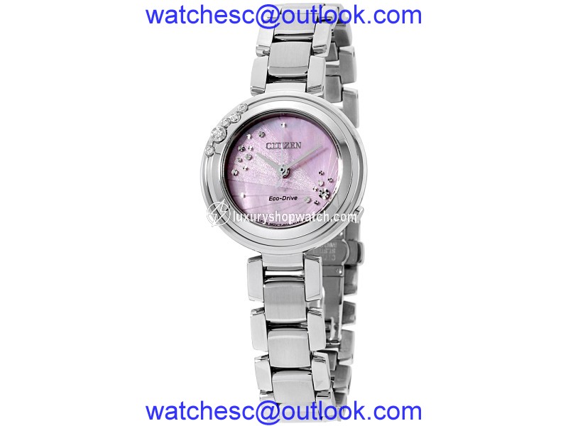 Citizen L Carina EM046050N Stainless Steel with Diamonds Mother of Pearl Dial 28mm Womens Watch Citizen