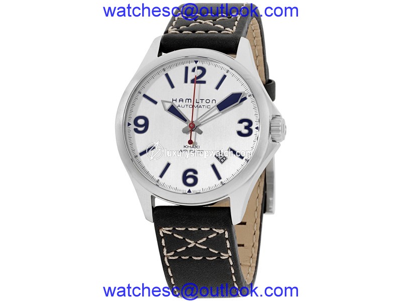 Hamilton Khaki Aviation H76225751 Silver Dial Leather Strap 38mm Mens Watch Hamilton