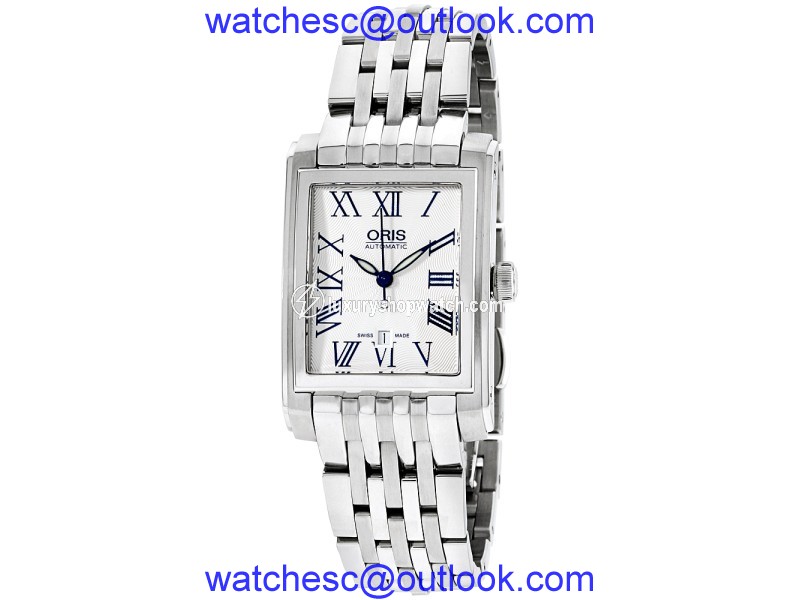 Oris Rectangular 56176564071MB Silver Dial Stainless Steel 25mm Womens Watch Oris