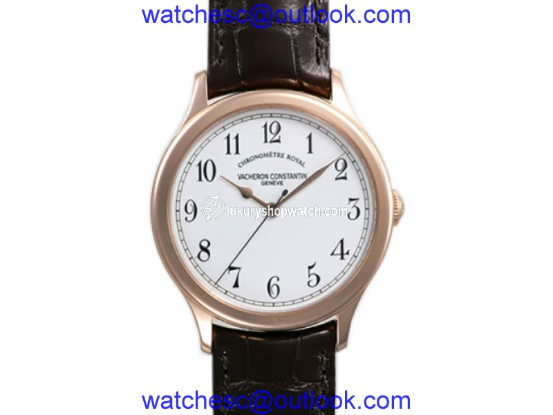 Vacheron Constantin Historiques 86122/000R-9362 18K Pink Gold & Leather with White Dial 39mm Mens Watch Vacheron Constantin
