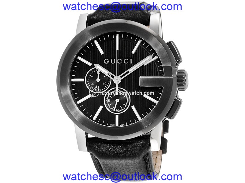 Gucci G-Chrono YA101205 Stainless Steel & Leather Quartz 47mm Mens Watch Gucci