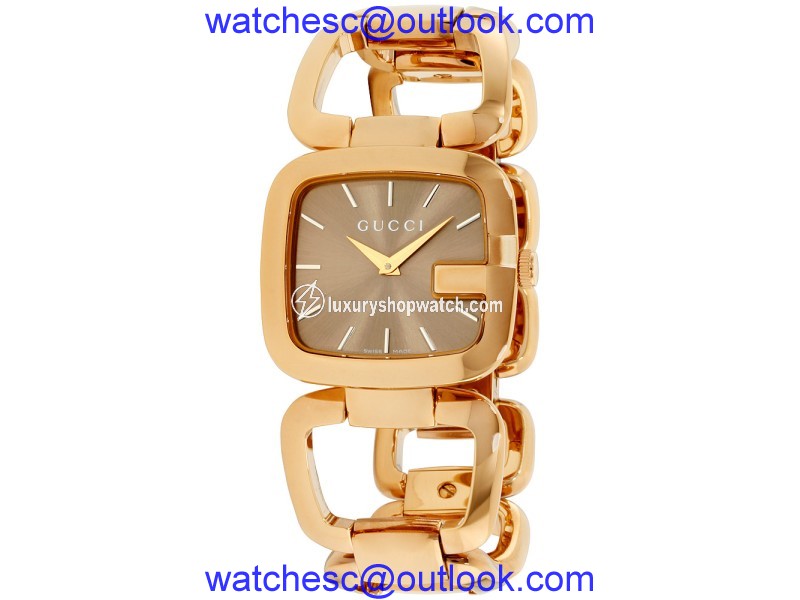 Gucci G-Gucci YA125408 Gold Plated Stainless Steel Quartz 30mm Womens Watch Gucci