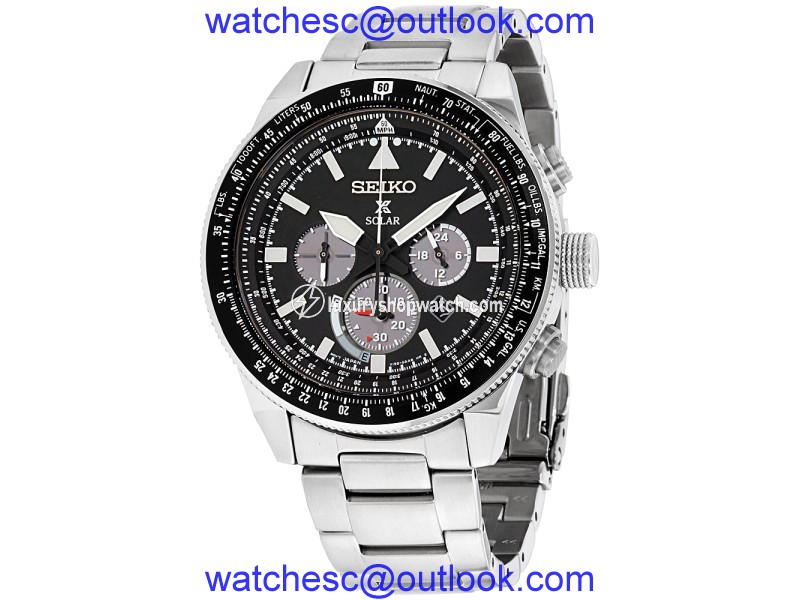 Seiko Prospex SSC629 Stainless Steel with Black Dial 45mm Mens Watch Seiko