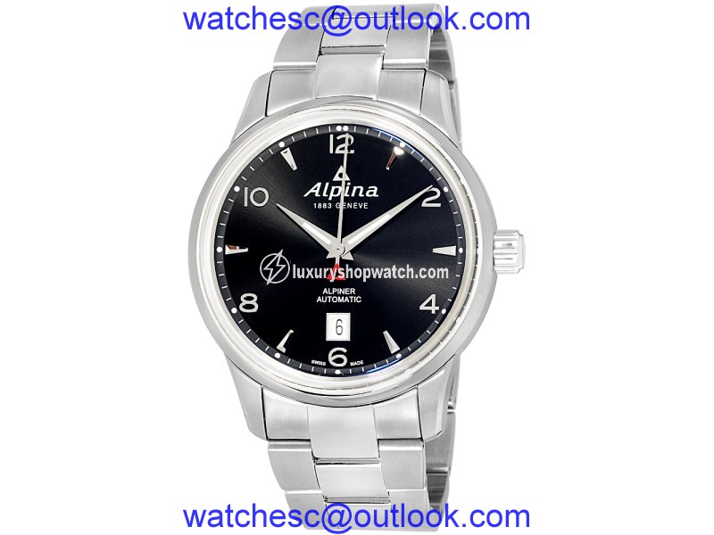 Alpina Alpiner AL525B4E6B Black Dial Stainless Steel 42mm Mens Watch Alpina