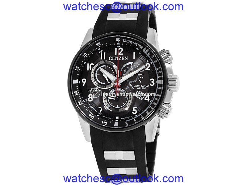 Citizen AT4138-05E Stainless Steel & Polyurethane with Black Dial 43mm Mens Watch Citizen