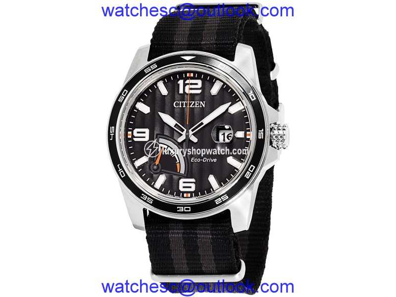 Citizen AW7030-06E Stainless Steel / Nylon with Black Dial 42mm Mens Watch Citizen