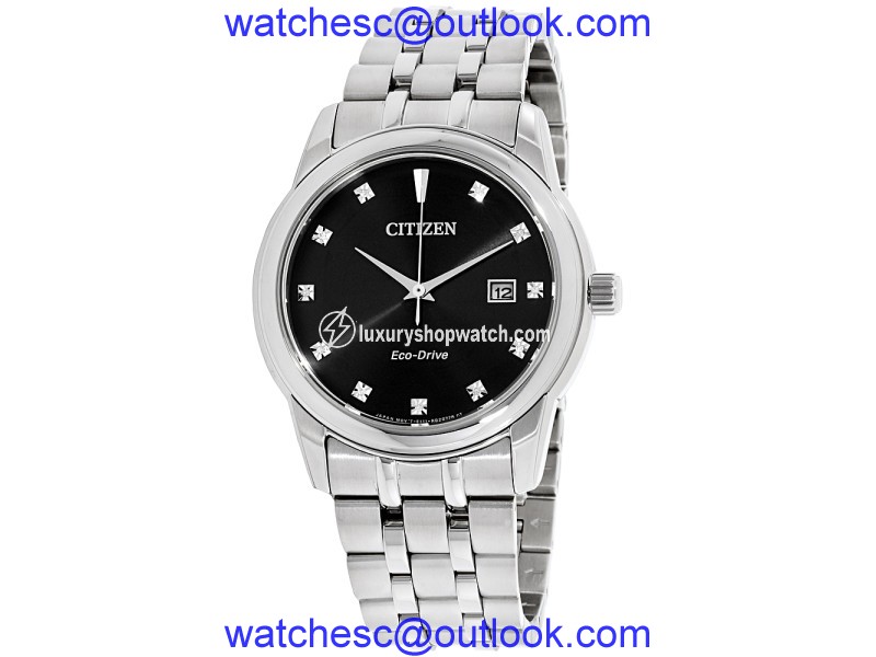 Citizen BM7340-55E Stainless Steel with Black Dial & Diamond 39mm Mens Watch Citizen
