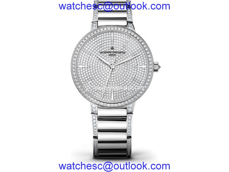 Vacheron Constantin Patrimony 86615/CA2G-9838 18K White Gold with Diamond Pave Dial 36.50mm Womens Watch Vacheron Constantin