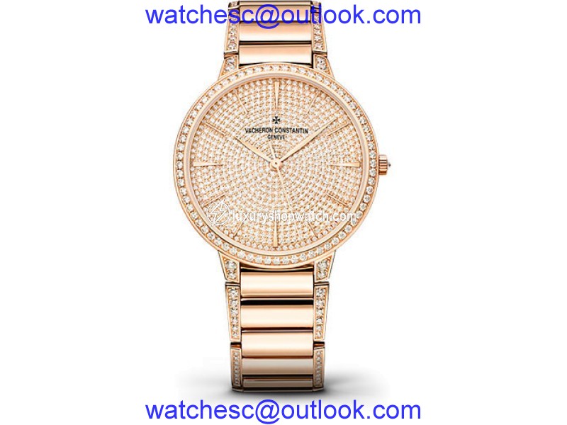 Vacheron Constantin Patrimony 86615/CA2R-9839 18K Rose Gold with Diamond Pave Dial 36.5mm Womens Watch Vacheron Constantin