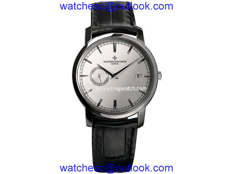 Vacheron Constantin Traditionelle 87172/000G-9301 18K White Gold and Leather with Silver Dial Automatic Mens Watch Vacheron Constantin