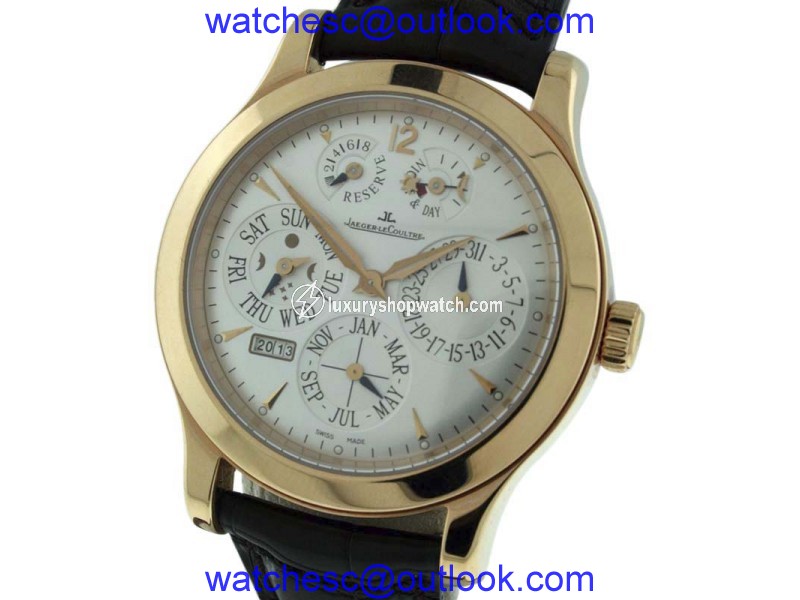 Jaeger LeCoultre Master Control 146.2.26.S 18K Rose Gold & Leather Manual 42mm Mens Watch Jaeger LeCoultre