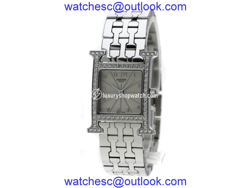 Hermes H HH1.230 Stainless Steel with Diamond Quartz 21mm Womens Watch Hermes