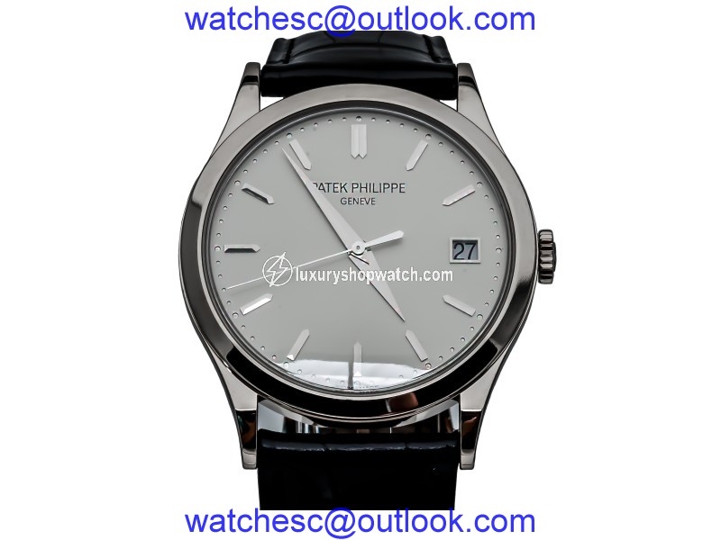 Patek Philippe Calatrava 5296G-010 18K White Gold & Leather 38mm Watch Patek Philippe