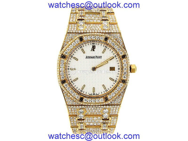 Yellow Gold Audemars Piguet Royal Oak Custom Diamond Watch Audemars Piguet