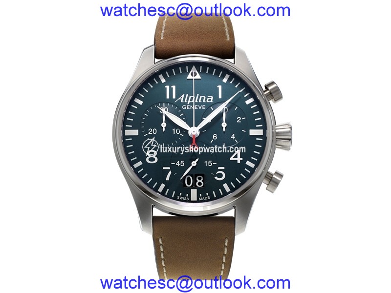 Alpina Startimer Pilot Big Date (Blue Dial) Stainless Steel 44 Mm Mens Watch Alpina