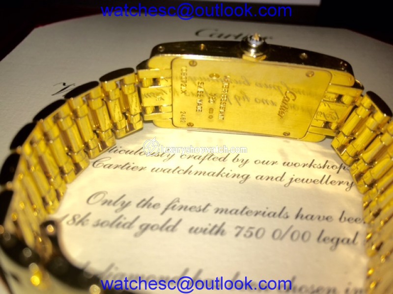 Cartier Tank Americaine 18K Yellow Gold & Diamond 19mm Watch Cartier