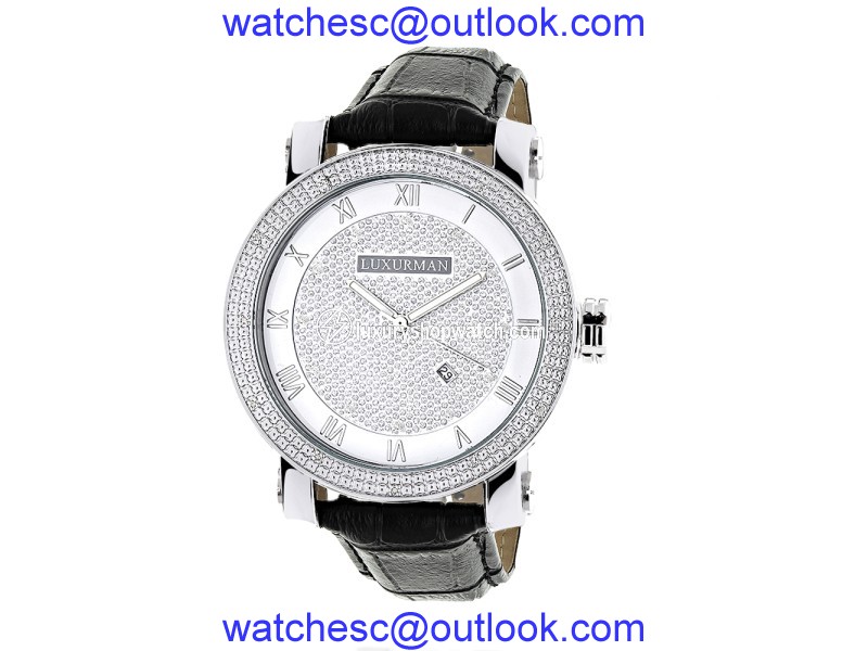 Luxurman Phantom 2135 Stainless-Steel Quartz .18ct Diamond Silver Dial Mens Watch LUXURMAN"