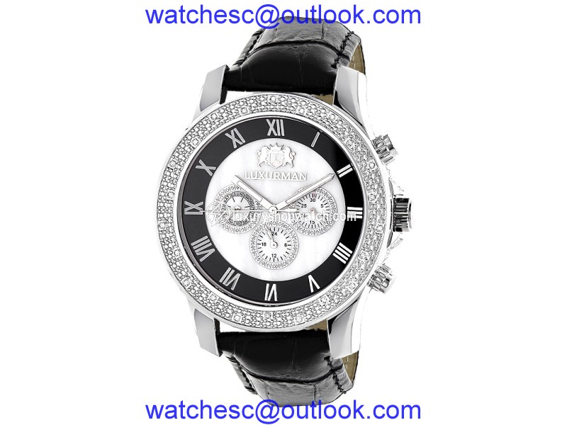 Luxurman Raptor 2152 Stainless-Steel Quartz 0.25ct Diamond White Dial Freeze Mens Watch LUXURMAN"