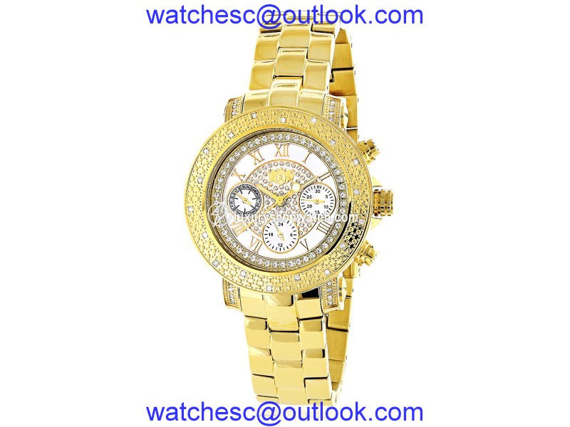 Luxurman Montana 2355 Gold-tone Quartz 0.30ct Diamond Mother-of-Pearl Dial Yellow Gold Plated Womens Watch LUXURMAN"