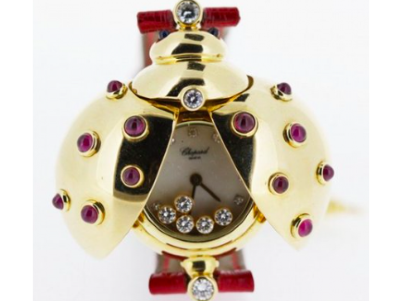 Chopard S20 254 21 Lady Bird Happy Diamond Yellow Gold 30mm Watch Chopard