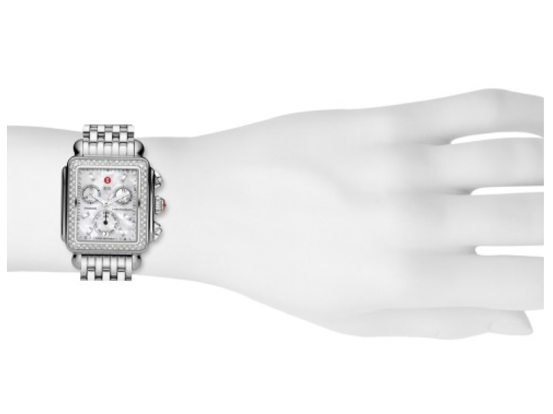 Michele Classic Deco MWW06A000028 Diamond & Stainless Steel Mother Of Pearl Dial Womens Watch| Michele