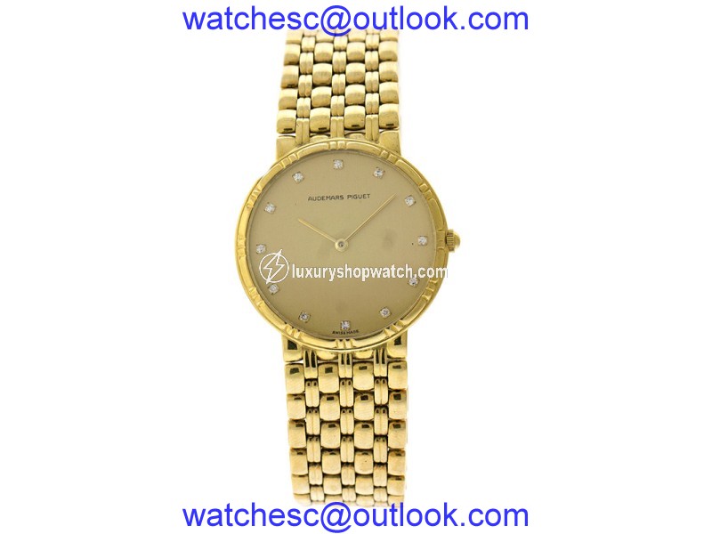 Audemars Piguet 18K Yellow Gold Diamond Dial Vintage Womens Watch Audemars Piguet