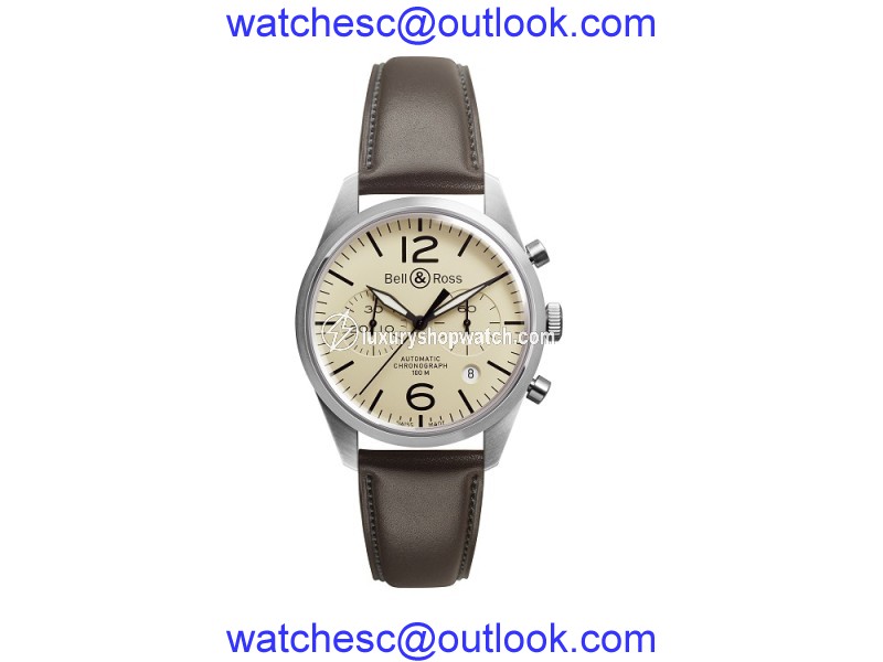 Bell & Ross Vintage BR126-BEIGE-CALF Stainless Steel Mens 41mm Watch Bell & Ross