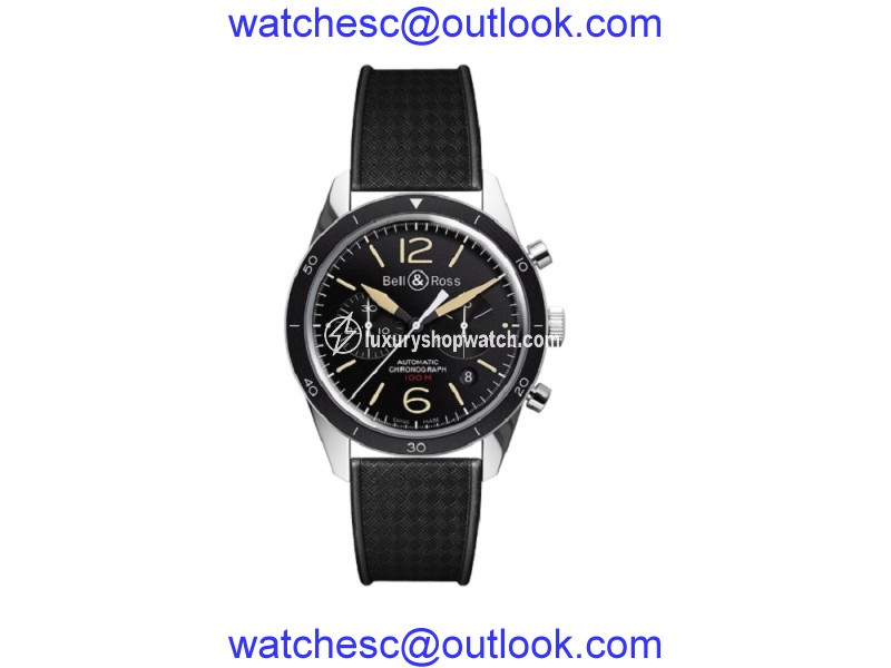 Bell & Ross Vintage BR126-BLK-CALF Carbon Finish Mens 41mm Watch Bell & Ross