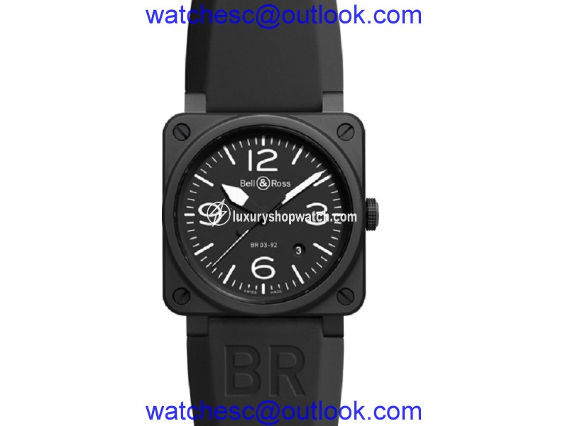 Bell & Ross Aviation BR03-92-BLACK Black PVD Mens 43mm Watch Bell & Ross
