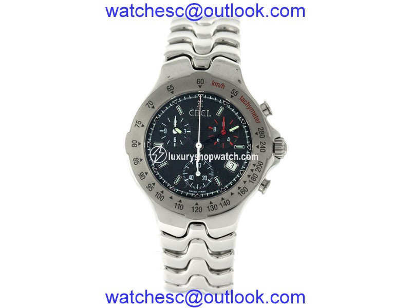 Ebel EBL6 Sport-Wave Chronograph Stainless Steel Quartz Mens Watch Ebel