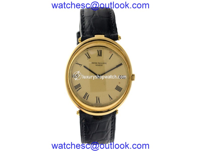 Patek Philippe PP19 18K Yellow Gold Oval Vintage Automatic Mens Watch Patek Phillipe