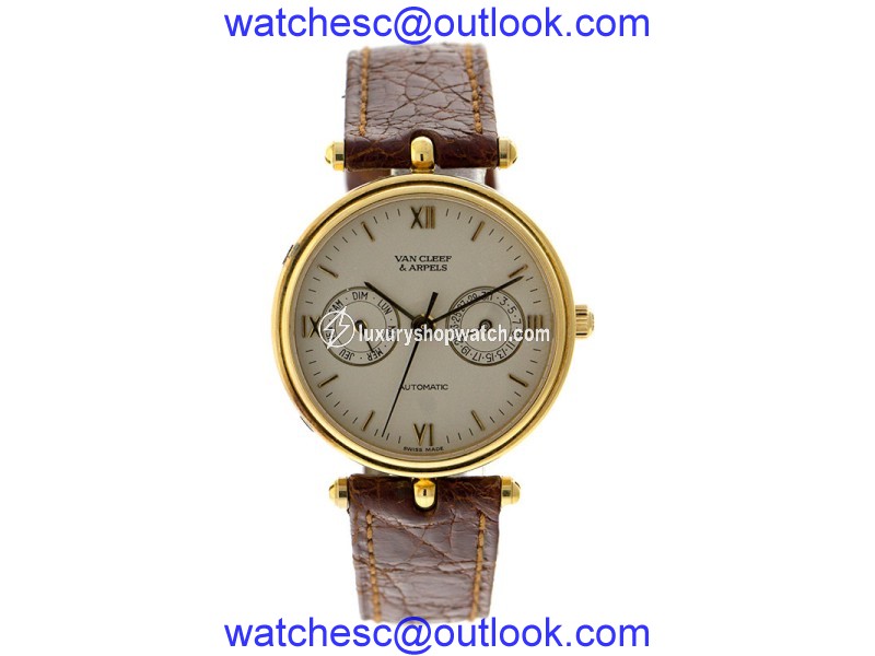 Van Cleef & Arpels VCA5 Day-Date 18K Yellow Gold Automatic Mens Watch Van Cleef & Arpels