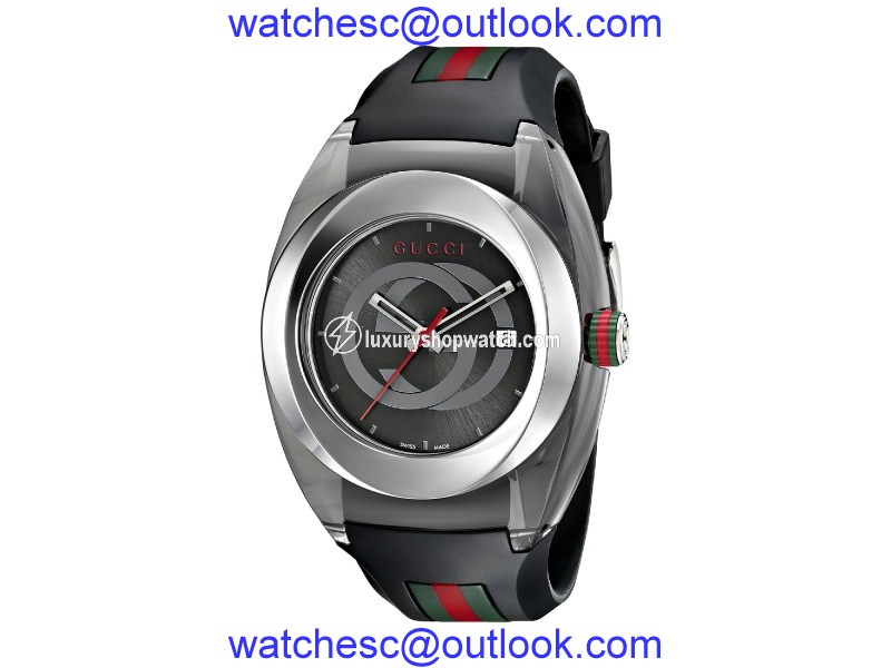 Gucci SYNC XXL YA137101 Stainless Steel With Black Rubber Bracelet Watch Gucci