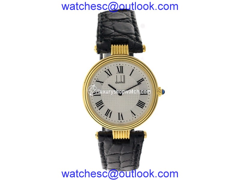 Dunhill 18K Yellow Gold Round Mens Watch Dunhill