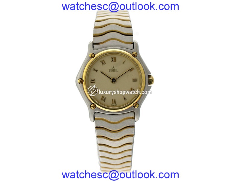 Ebel Wave EBL5 Two Tone 18K Yellow Gold & Stainless Steel Womens Watch Ebel