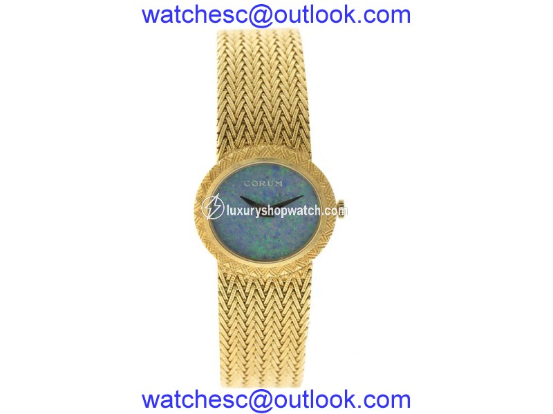 Corum 18K Yellow Gold Opal Dial Vintage Womens Watch Corum