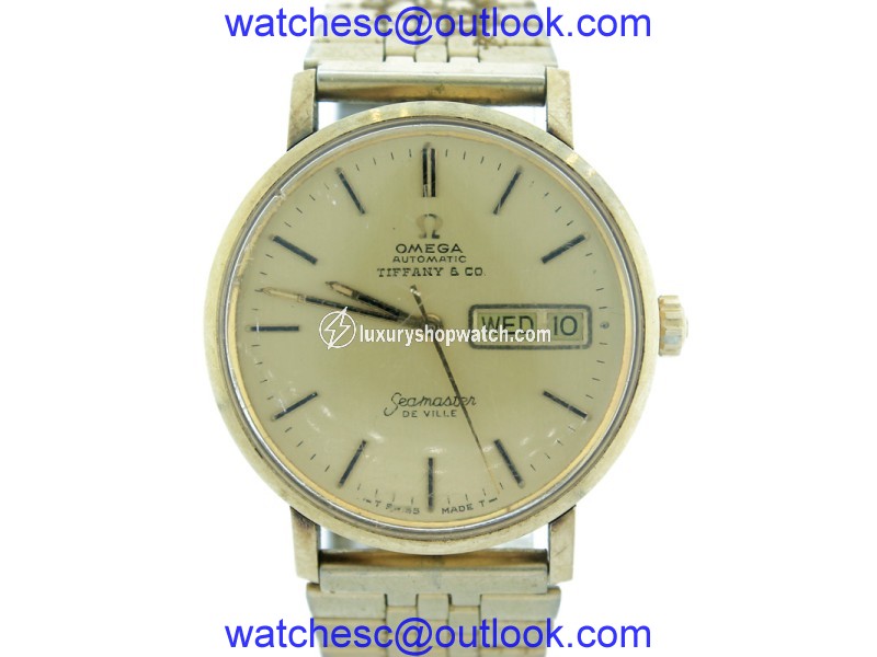 Vintage Omega Tiffany & Co. 35mm Gold Tone Watch