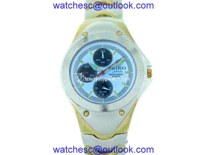 Seiko Chronograph Blue Glass Face Watch 7N89-5000 Seiko