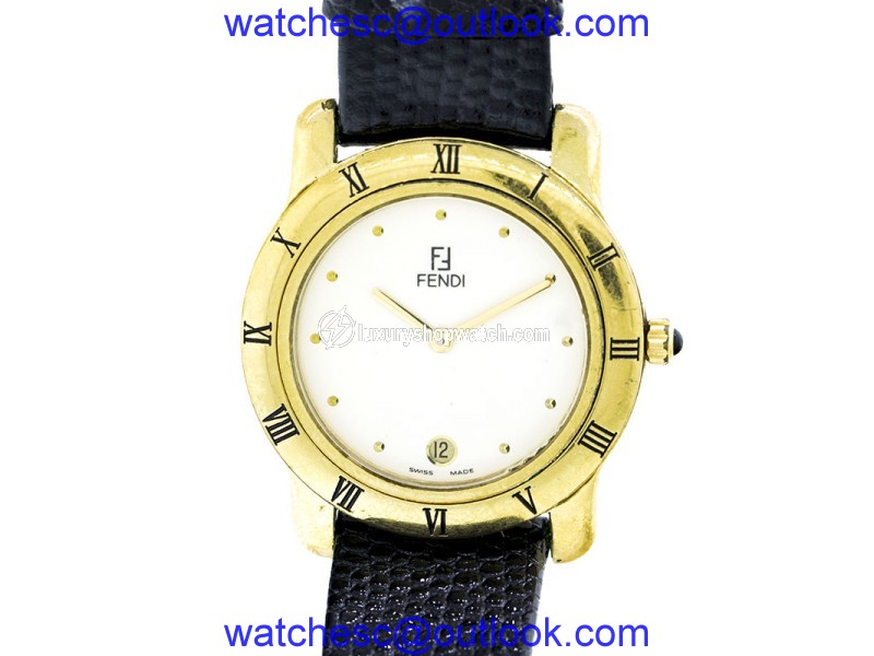 Fendi Watch Gold Plated Watch with Interchangeable Bezel Fendi