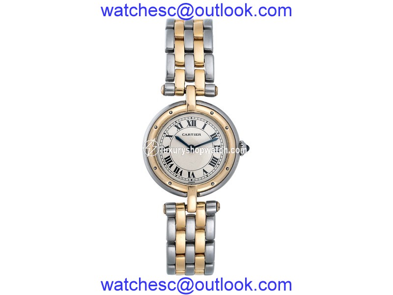 Cartier Panthere Vendome 1057920 Two Row Gold Steel Quartz 24mm Womens Watch Cartier